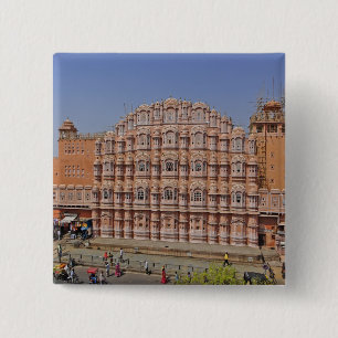 Badge Carré 5 Cm Palais des Vents (Hawa Mahal), Jaipur, Inde,
