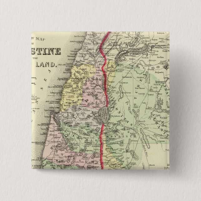 Badge Carré 5 Cm Palestine, Jérusalem 2 (Devant)