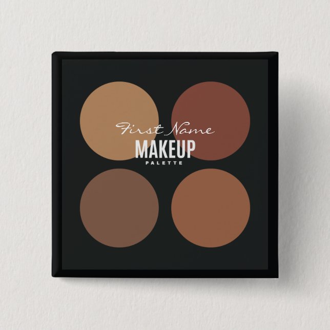 Badge Carré 5 Cm Palette de maquillage noir personnalisée (Devant)