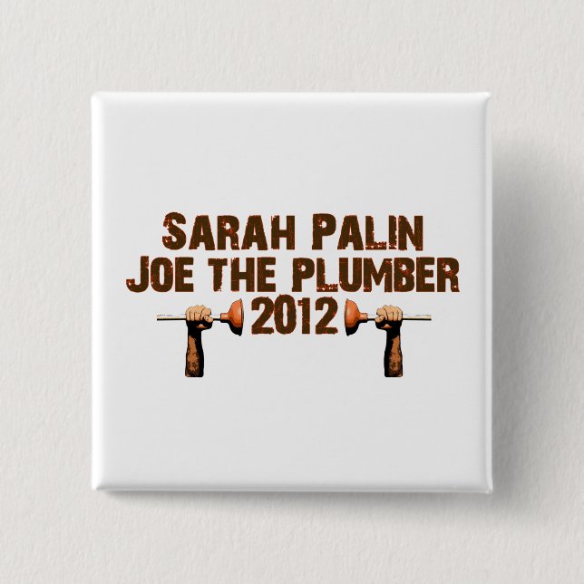 Badge Carré 5 Cm Palin Joe le plombier 2012 (Devant)