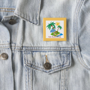 Badge Carré 5 Cm Palm Beach, Floride