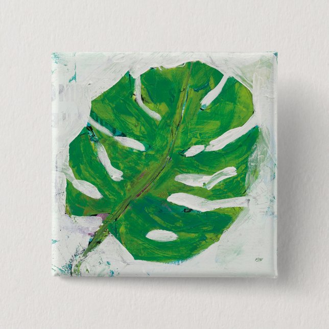 Badge Carré 5 Cm Palmette tropicale de | (Devant)
