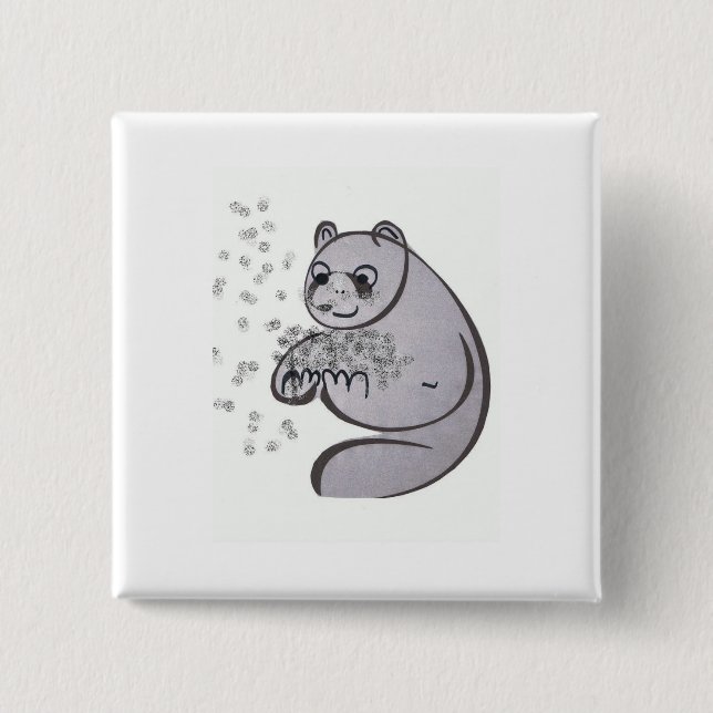 Badge Carré 5 Cm Panda Bears (Devant)