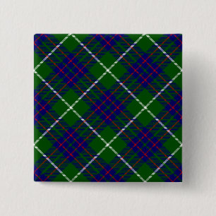 Badge Carré 5 Cm Panier bleu vert tartan MacIntyre