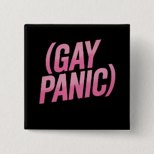 Badge Carré 5 Cm Panique gay protestation LGBTQ Fierté