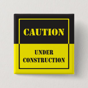 Badge Carré 5 Cm panneau de mise en garde en construction