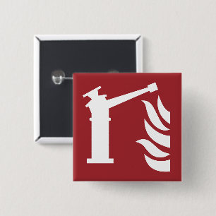 Badge Carré 5 Cm Panneau de sécurité du moniteur d'incendie