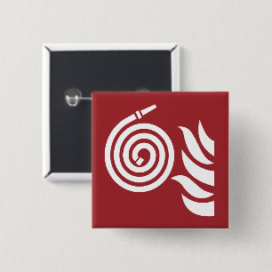 Badge Carré 5 Cm Panneau de sécurité du tuyau d'incendie