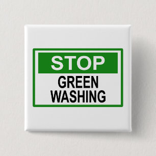 Badge Carré 5 Cm Panneau Stop au Greenwashing