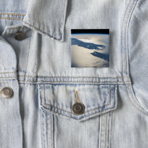 Badge Carré 5 Cm Panorama depuis l'espace Highlights Cook Strait