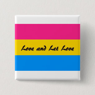 Badge Carré 5 Cm Pansexual :  L'amour et a laissé l'amour