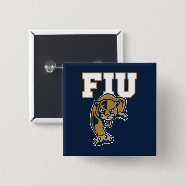 Badge Carré 5 Cm Panthers de la FIU (Devant & derrière)