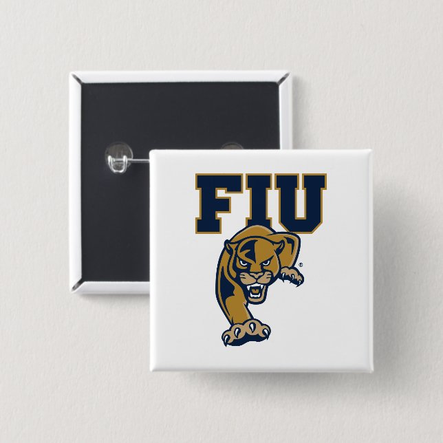 Badge Carré 5 Cm Panthers de la FIU (Devant & derrière)