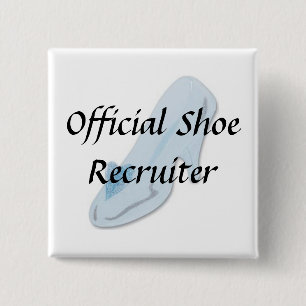 Badge Carré 5 Cm Pantoufle en verre, recruteur officiel de