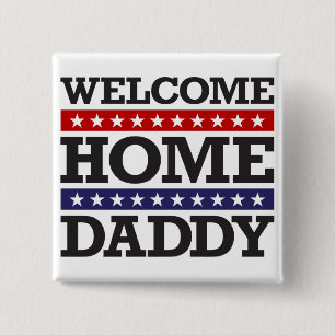 Badge Carré 5 Cm Papa à la maison bienvenu