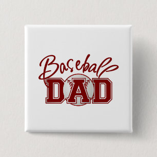 Badge Carré 5 Cm PAPA de base-ball