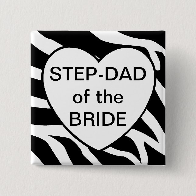 Badge Carré 5 Cm Papa d'étape de la jeune mariée (Devant)