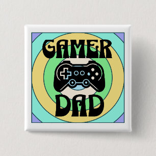 Badge Carré 5 Cm Papa joueur