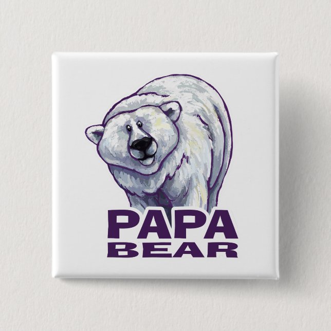 Badge Carré 5 Cm Papa Polar Bear (Devant)