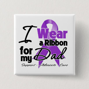 Badge Carré 5 Cm Papa - ruban de Cancer pancréatique
