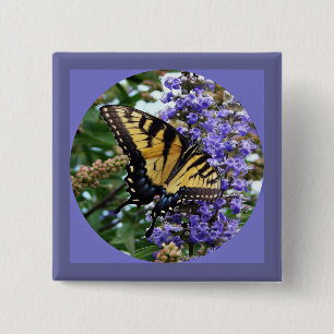 Badge Carré 5 Cm Papillon