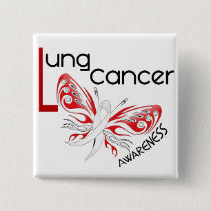 Badge Carré 5 Cm PAPILLON 3,1 de cancer de poumon