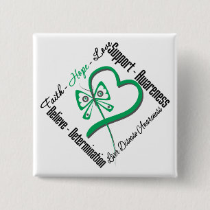 Badge Carré 5 Cm Papillon d'amour d'espoir de foi - affection
