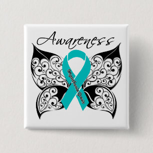 Badge Carré 5 Cm Papillon de conscience de myasthénie gravis