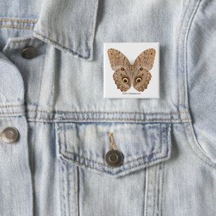 Badge Carré 5 Cm Papillon de hibou