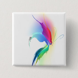 Badge Carré 5 Cm Papillon de peinture Abstrait