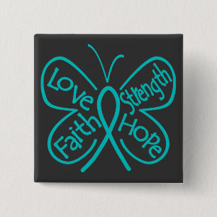 Badge Carré 5 Cm Papillon PTSD Mots inspirants