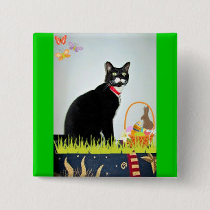 Badge Carré 5 Cm Pâques Lucy
