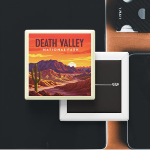 Badge Carré 5 Cm Parc national de la vallée de la Mort vintage