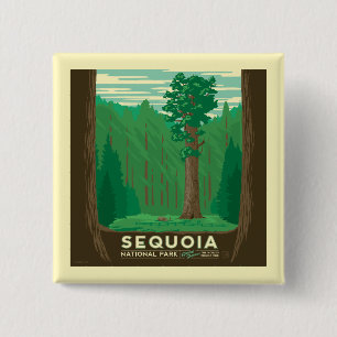 Badge Carré 5 Cm Parc national de Sequoia