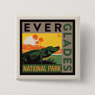 Badge Carré 5 Cm Parc national des Everglades Floride