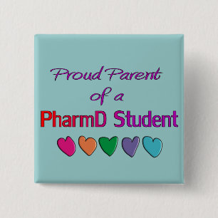 Badge Carré 5 Cm Parent fier d'un étudiant de PharmD