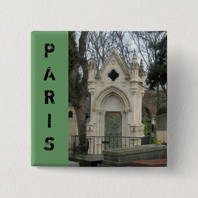 Badge Carré 5 Cm Paris (Devant)