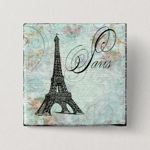 Badge Carré 5 Cm Paris La Tour Eiffel Design français