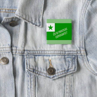 Badge Carré 5 Cm Parlez-vous Esperanto ?