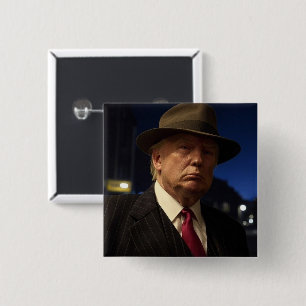 Badge Carré 5 Cm Parrain de l'Amérique Don J. Trump