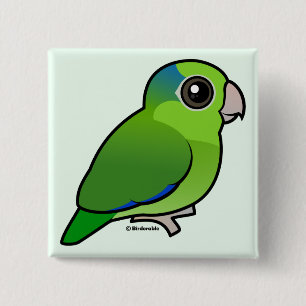 Badge Carré 5 Cm Parrotlet Pacifique vert