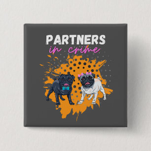 Badge Carré 5 Cm partenaires de chiens de crime bouton