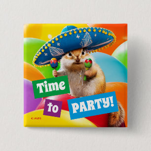 Badge Carré 5 Cm Parti Chipmunk De Sombrero