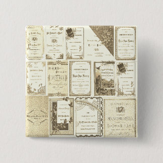 Badge Carré 5 Cm Parti des invitations du club Sepia d'Elgin Illino