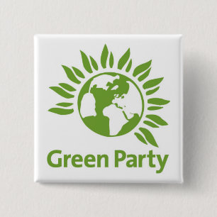 Badge Carré 5 Cm Parti Vert