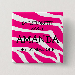 Badge Carré 5 Cm Partie de Bachelorette la lesbienne