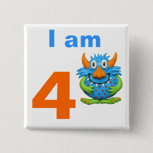 Badge Carré 5 Cm Partie de monstre