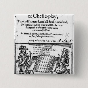 Badge Carré 5 Cm Partie d'échecs célèbre, 1614