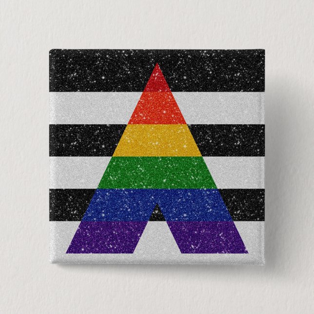 Badge Carré 5 Cm Parties scintillant Faux Arrière - plan du drapeau (Devant)