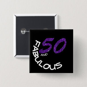 Badge Carré 5 Cm Parties scintillantes pourpres 50 Girly et